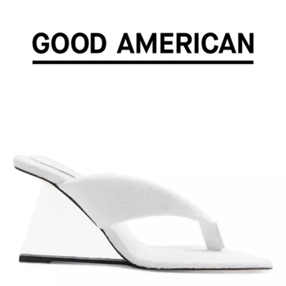 WOMEN'S CINDER-RELLA SLIDE WEDGE SANDALS IN WHITE - Picture 1 of 2